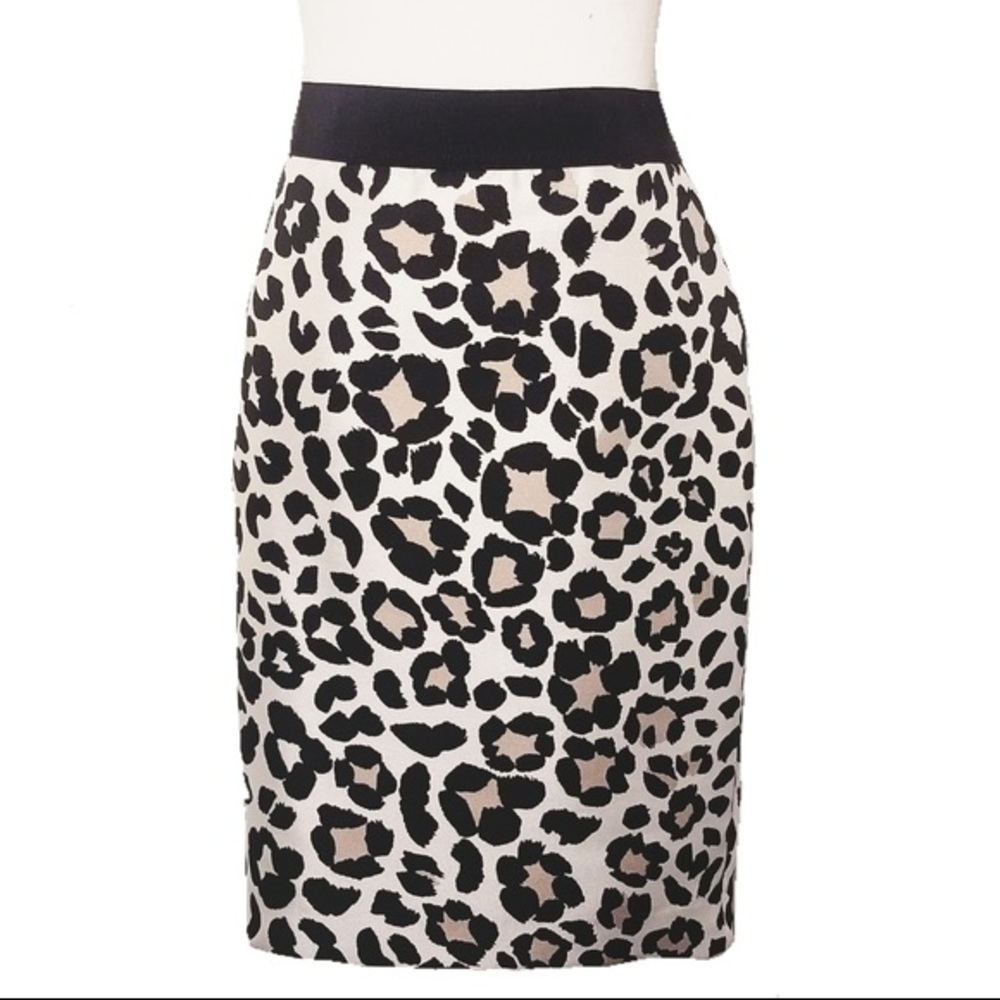 Ann Taylor leopard pencil mini skirt